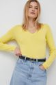 żółty United Colors of Benetton sweter bawełniany