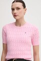 Tommy Hilfiger pulover de bumbac roz WW0WW38744.PPYX