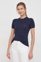 Βαμβακερό πουλόβερ Polo Ralph Lauren σκούρο μπλε 211895379