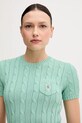 Памучен пуловер Polo Ralph Lauren тюркоазен 211895379