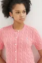 rosa Polo Ralph Lauren cardigan in cotone