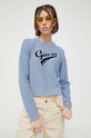 Bombažen pulover Guess Originals modra W3GR13Z36G1