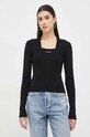 Miss Sixty sweter z domieszką jedwabiu czarny 6W4RJ3010000