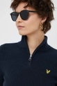 granatowy Lyle & Scott sweter z domieszką wełny