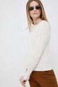 Bavlněný svetr Lauren Ralph Lauren kulatý béžová 200871985