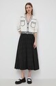 Ζακέτα από μίγμα μαλλιού Karl Lagerfeld 231W2011 μπεζ AW24