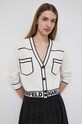 Ζακέτα από μίγμα μαλλιού Karl Lagerfeld μπεζ 231W2011