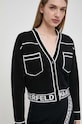 Karl Lagerfeld cardigan din amestec de lana negru 231W2011