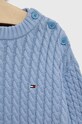 Dziewczynka Tommy Hilfiger sweter bawełniany dziecięcy KG0KG07106.PPYX niebieski