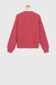 Otroški bombažen pulover Tommy Hilfiger KG0KG07106.PPYX roza SS23