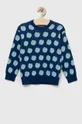 niebieski United Colors of Benetton sweter bawełniany dziecięcy Dziecięcy
