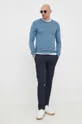 Sisley sweter bawełniany niebieski