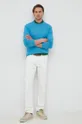 Bavlnený sveter United Colors of Benetton modrá