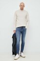 Βαμβακερό πουλόβερ Calvin Klein Jeans J30J322859.PPYX μπεζ SS23