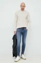 Βαμβακερό πουλόβερ Calvin Klein Jeans μπεζ