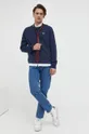 Pamučni pulover Tommy Jeans mornarsko plava