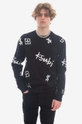 czarny KSUBI sweter Kash Box Knit Crew Męski