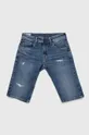 μπλε Παιδικά σορτς τζιν Pepe Jeans Cashed Short Repair Για αγόρια
