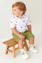 Mayoral szorty z domieszką lnu dziecięce casual zielony 1288.3E.BABY
