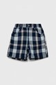 Παιδικό βαμβακερό σορτς United Colors of Benetton εμπριμέ σκούρο μπλε 4JVVG901C.P.SEASONAL