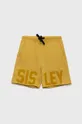 żółty Sisley szorty bawełniane dziecięce Chłopięcy