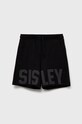 Sisley szorty bawełniane dziecięce nadruk czarny 3BL0X900G.G.SEASONAL