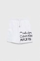 Παιδικό βαμβακερό σορτς Calvin Klein Jeans στάμπα λευκό IB0IB01607.PPYX