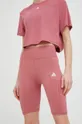roza Kratke hlače za vadbo adidas Performance Ženski