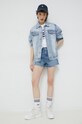 Abercrombie & Fitch pantaloni scurti jeans KI149.3173.279 bleumarin SS23
