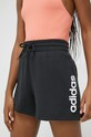 adidas pantaloncini in cotone alta nero IC4442