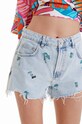 Desigual pantaloni scurti jeans 23SWDD04 albastru SS23