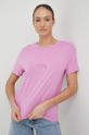 różowy Billabong t-shirt bawełniany Damski