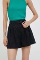 Sisley szorty lniane tkanina czarny 4AGHL900Q.100