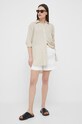 Ленен къс панталон Tommy Hilfiger WW0WW37768.PPYX бежов SS23
