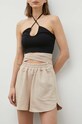 MMC STUDIO szorty bawełniane bawełna beżowy LORA.BASIC
