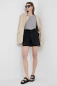 Лляні шорти Lauren Ralph Lauren 200862092 чорний SS24