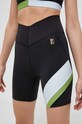 P.E Nation pantaloni scurți de antrenament Sprint Time tricotaj negru 23PE2S009