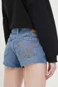 Jeans kratke hlače Hollister Co. CURVY JEANS  Glavni material: 99 % Bombaž, 1 % Elastan Drugi materiali: 80 % Poliester, 20 % Bombaž