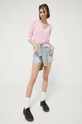 Hollister Co. pantaloni scurti jeans CURVY JEANS KI349.3239.278. albastru SS23