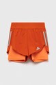 Дитячі шорти adidas G RUN 2in1 SHO з еластаном помаранчевий IB8868