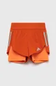 oranžová Detské krátke nohavice adidas G RUN 2in1 SHO Dievčenský