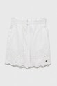Παιδικό λινό σορτς Guess J3GD07.WCVM0.PPYX λευκό SS23
