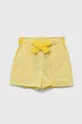 жовтий Дитячі бавовняні шорти United Colors of Benetton Для дівчаток
