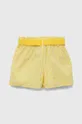 Otroške bombažne kratke hlače United Colors of Benetton rumena
