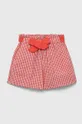 crvena Dječje pamučne kratke hlače United Colors of Benetton Za djevojčice