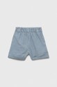 Бебешки къс панталон от памук United Colors of Benetton 47PQA900A.W.SEASONAL син SS23
