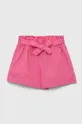 ružová Detské bavlnené šortky United Colors of Benetton Dievčenský