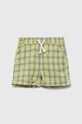 Дитячі лляні шорти United Colors of Benetton візерунок зелений 4W29G900Z.P.SEASONAL