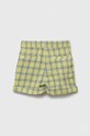 Дитячі лляні шорти United Colors of Benetton 4W29G900Z.P.SEASONAL зелений SS23