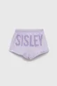 Sisley szorty bawełniane dziecięce fioletowy
